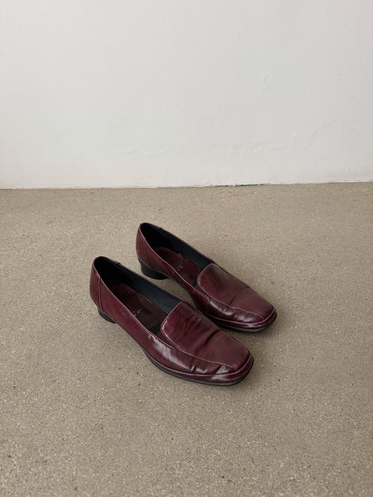 Burgundy Leather Loafers | 8