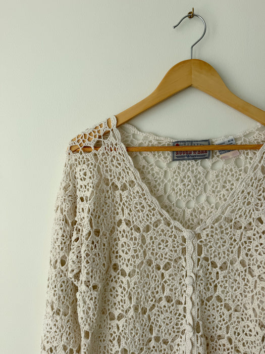 Cream Crochet Cardigan | M/L