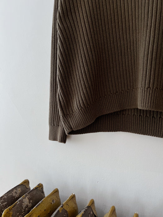 Olive Ribbed Sweater | L/XL