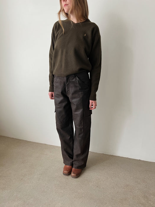 Green Wool Polo Sweater |