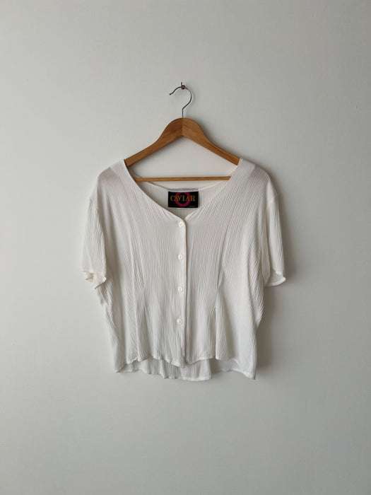Cream Cropped Blouse | L