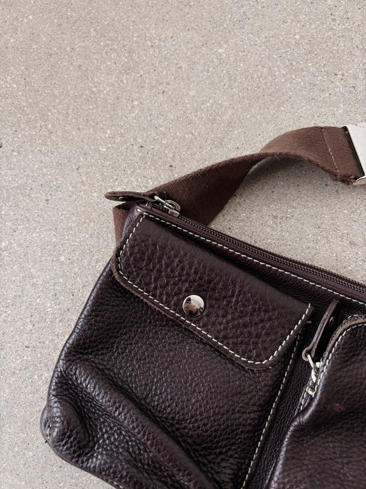 Roots Brown Leather Belt Bag