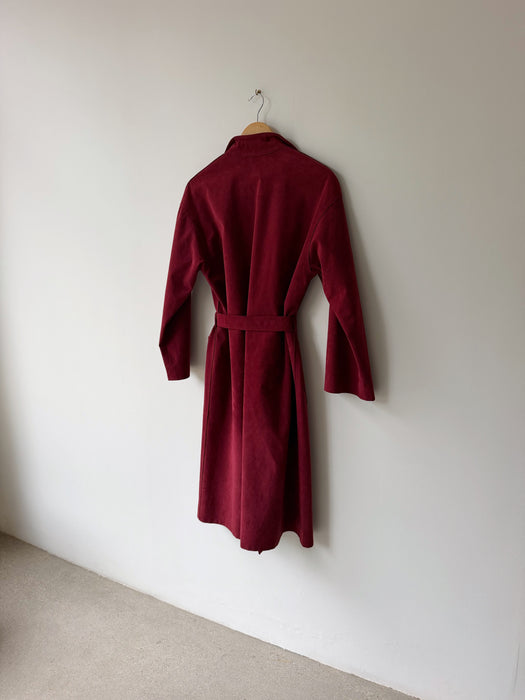 Burgundy Faux Suede Trench | S