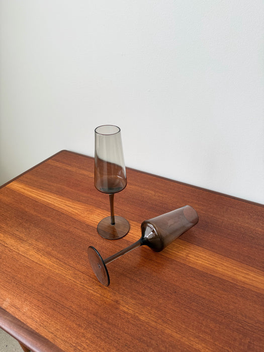 Smoked Glass Flute | Set of 2