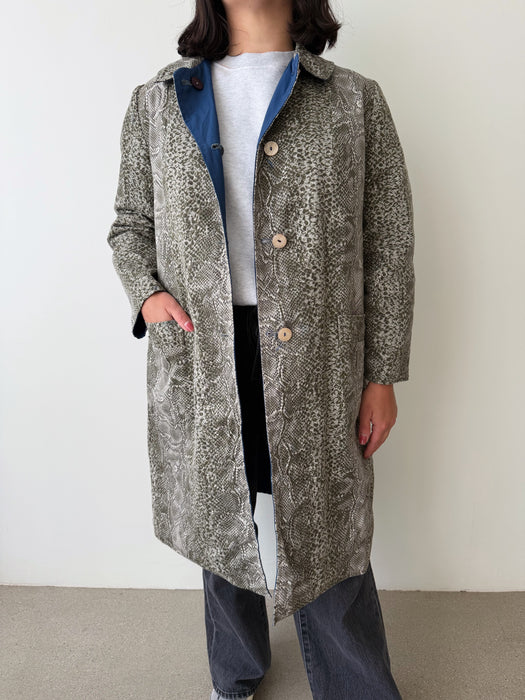 Snake Print Trench Coat | M