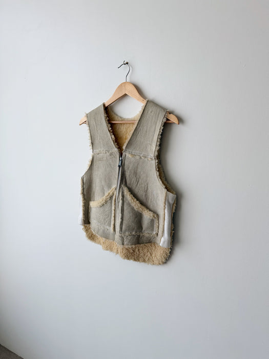 Cream Sherpa Vest | S