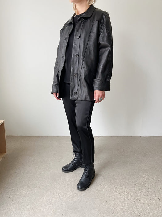 Black Leather Jacket | M/L