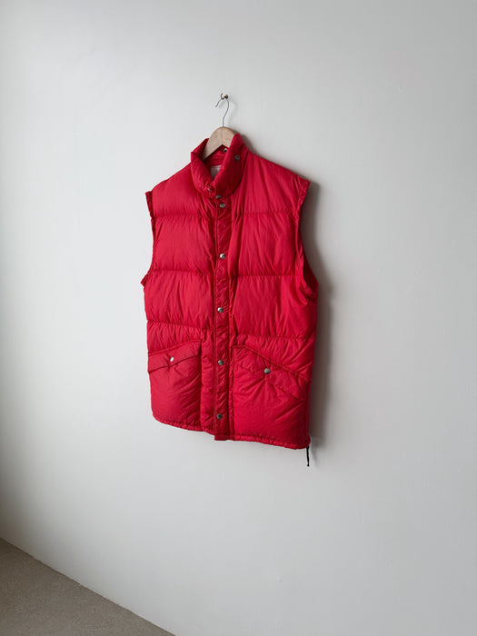 Red Down Puffer Vest | L