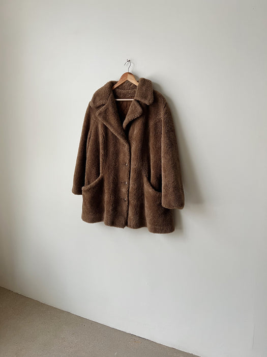 Brown Faux Fur Coat | XL