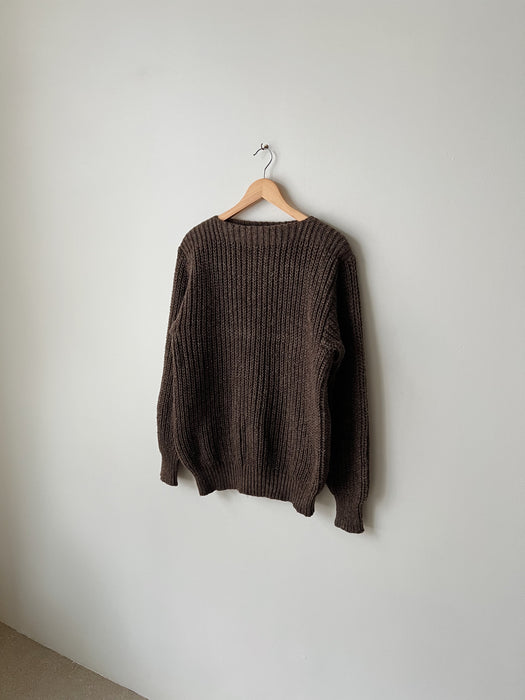Brown Wool Knit Sweater | L