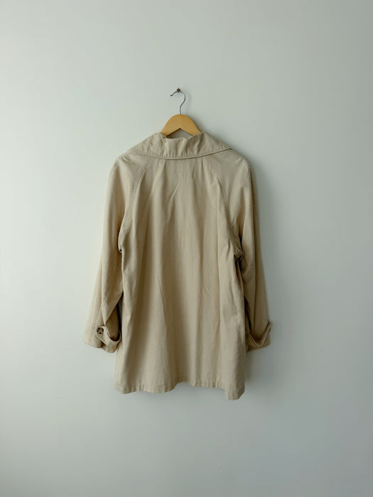 Beige Short Trench Coat | XL