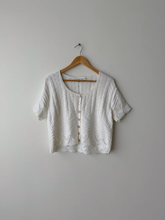 White Knit Top | L