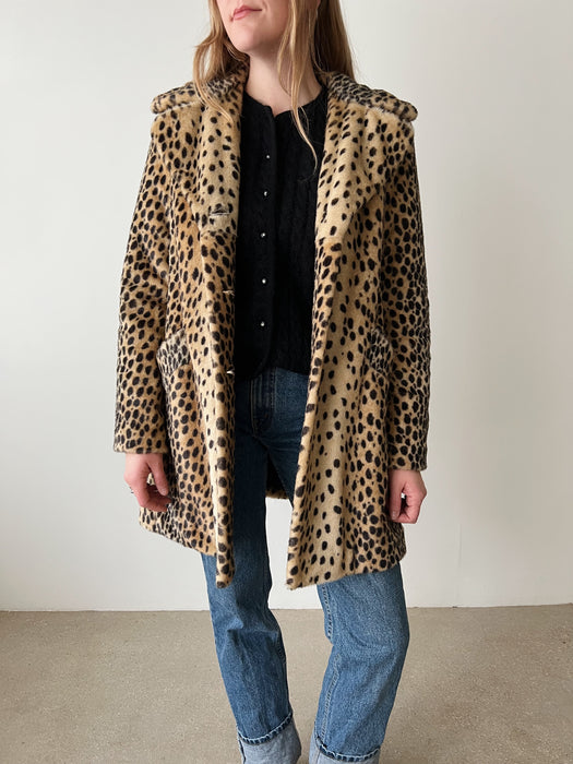 Leopard Faux Fur Coat | M