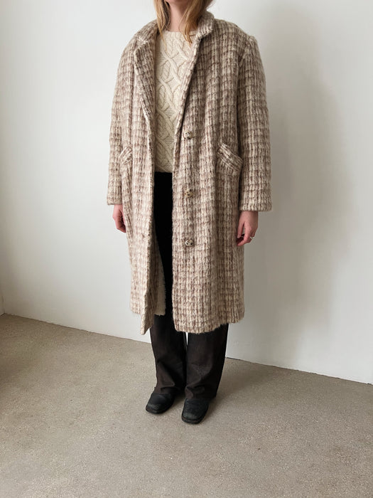 Neutral Wool Blend Coat |