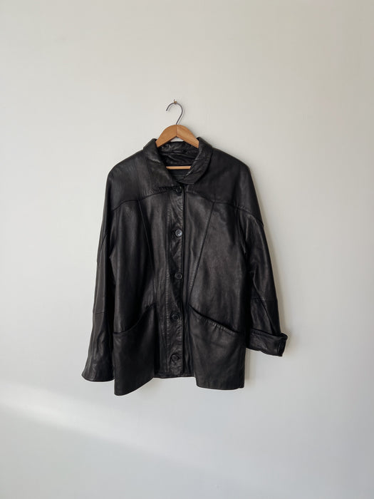 Black Leather Jacket | M/L