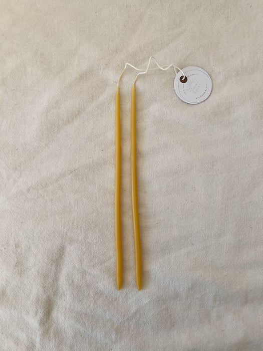 Tall Slim Taper Pair Hand Dipped Beeswax Candles