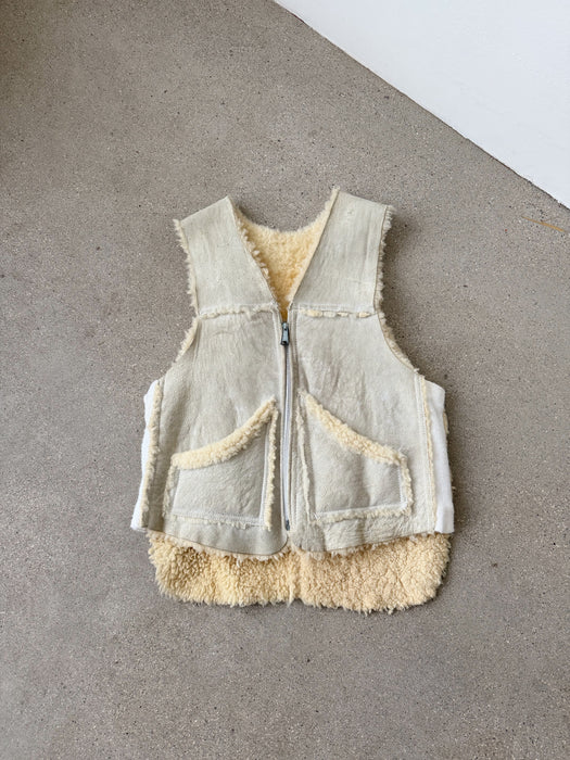 Cream Sherpa Vest | S