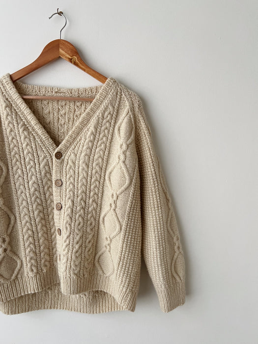Wool Cable Knit Cardigan | M/L