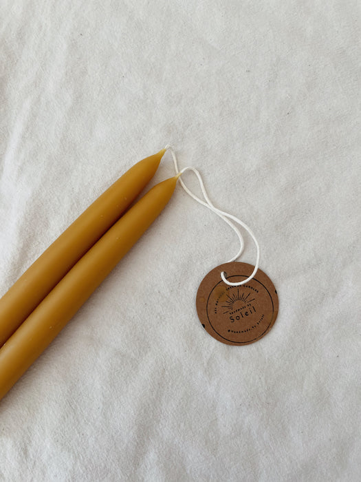 Classic Taper Pair Hand Dipped Beeswax Candles