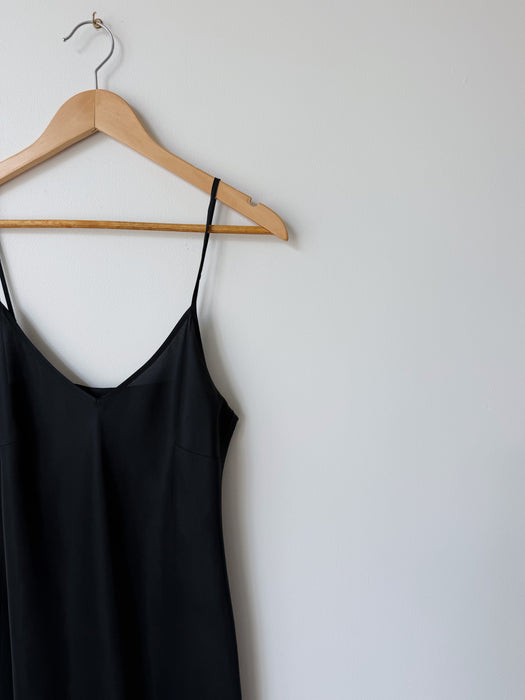 Black Silk Slip Dress | XS