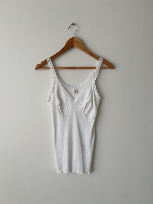 White Ribbed Tank | M