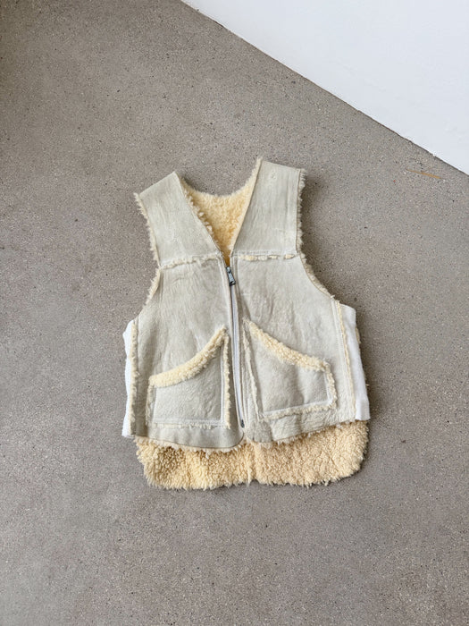 Cream Sherpa Vest | S