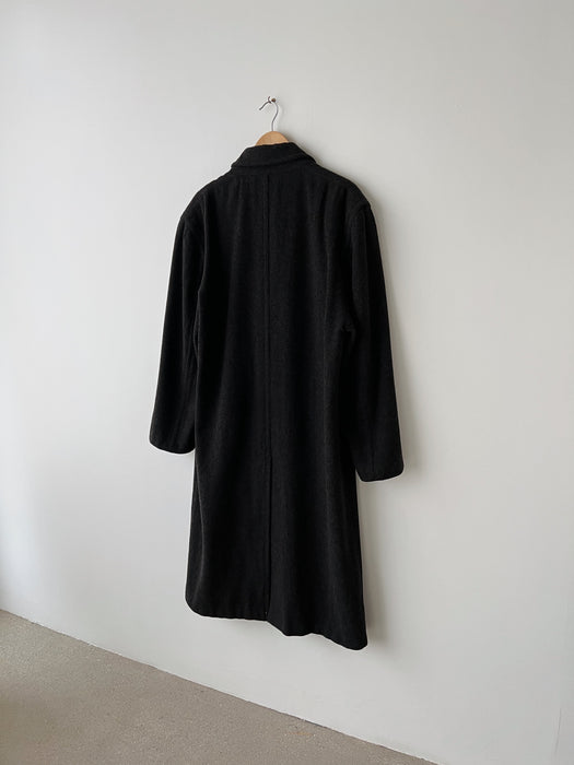 Charcoal Wool Cashmere Coat | XL