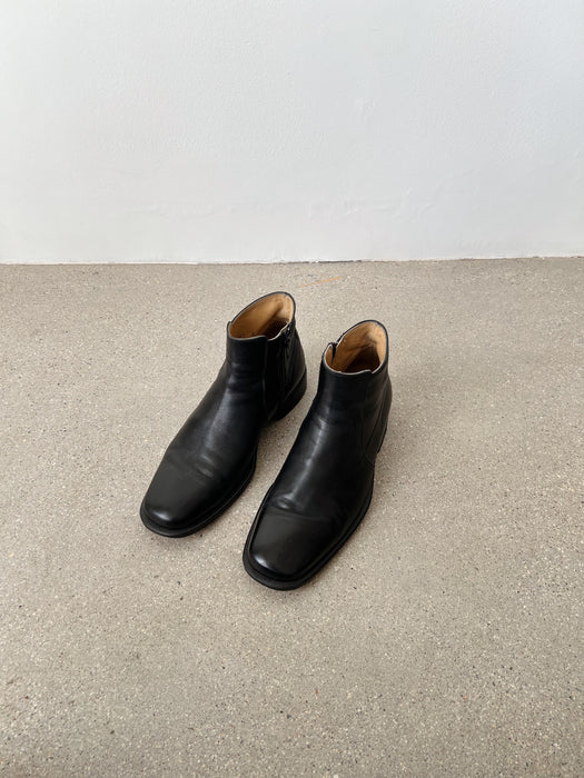 Black Leather Ankle Boots | 10