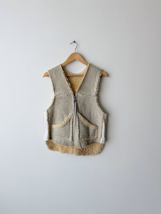Cream Sherpa Vest | S