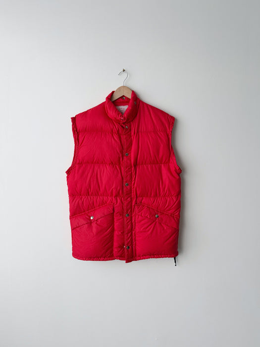 Red Down Puffer Vest | L