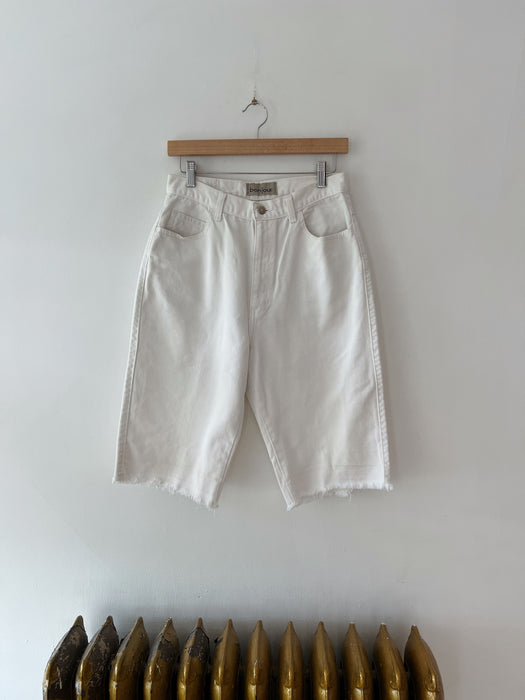 White Knee Length Cut Offs | 30