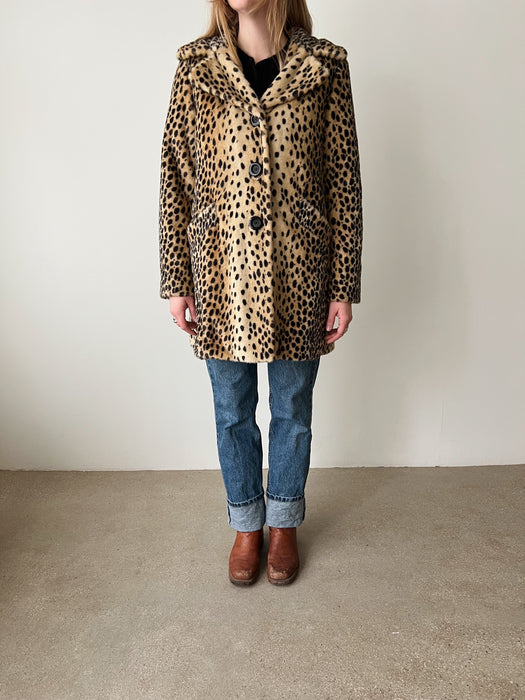 Leopard Faux Fur Coat | M