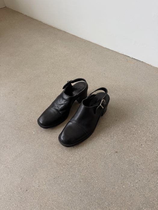Black Sling Back Mules | 9.5