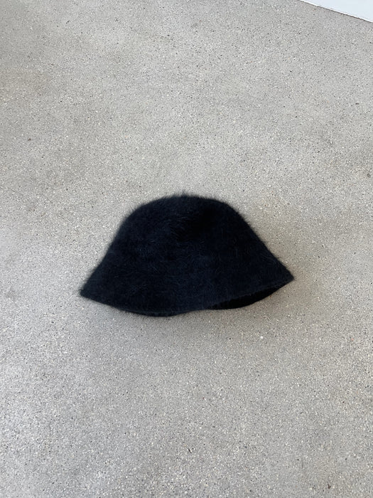 Black Angora Bucket Hat