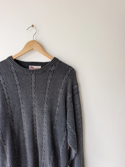 Navy Cable Knit Sweater | L