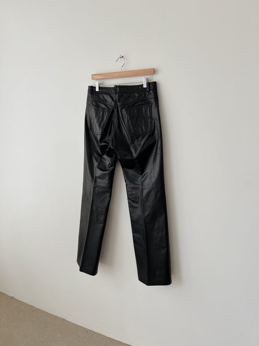 Black Leather Pants | 34