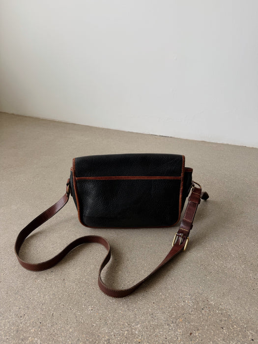 Black Pebbled Leather Roots Bag