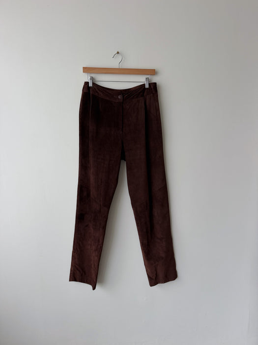 Chocolate Brown Suede Pants | 30
