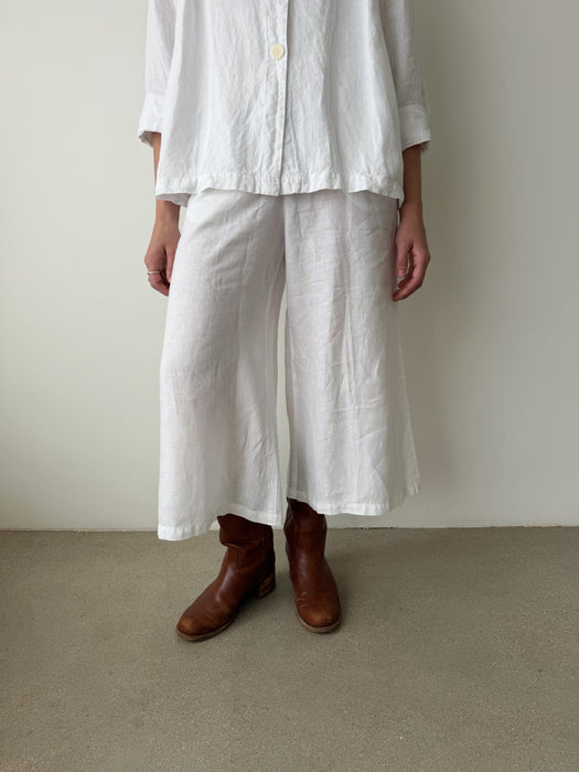 White Linen Culottes | XS/S