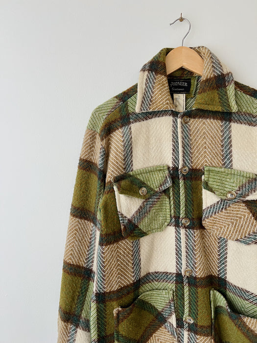 Green Plaid Flannel Jacket | M