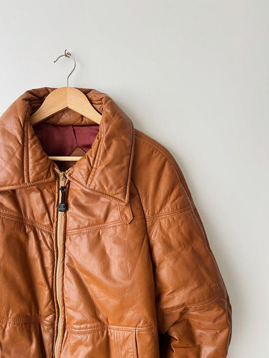 Camel Leather Bomber | L