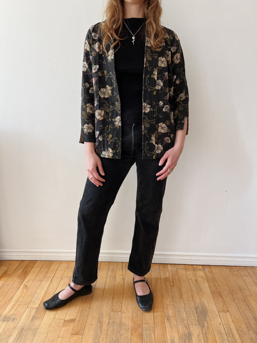 Black Floral Tapestry Jacket | S