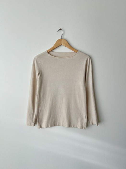 Cream Boatneck Longsleeve | M