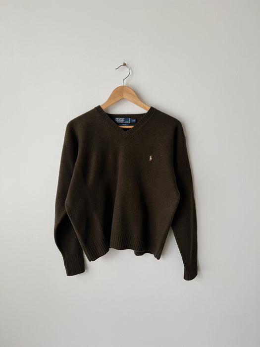 Green Wool Polo Sweater |