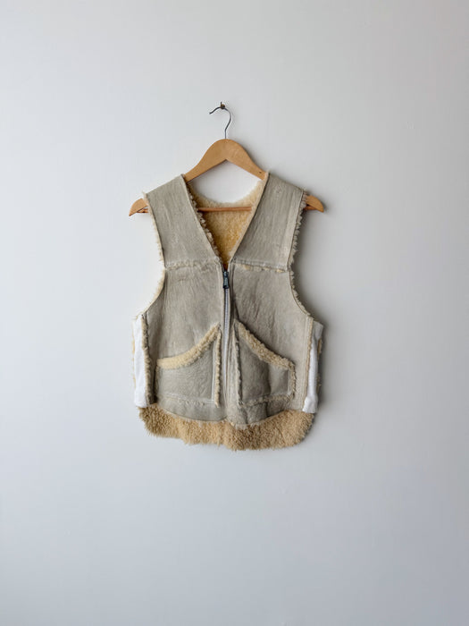 Cream Sherpa Vest | S