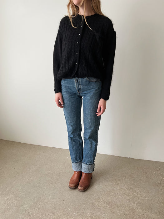 Black Mohair Cardigan | M/L