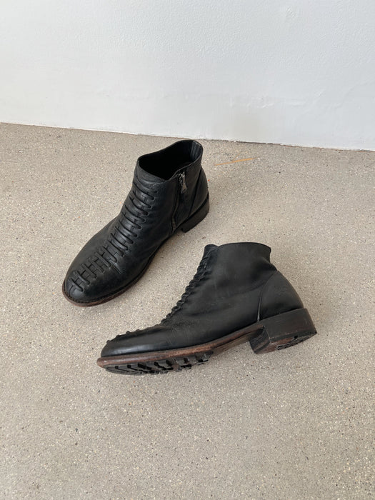 Black Leather John Fleuvog Boots | 10