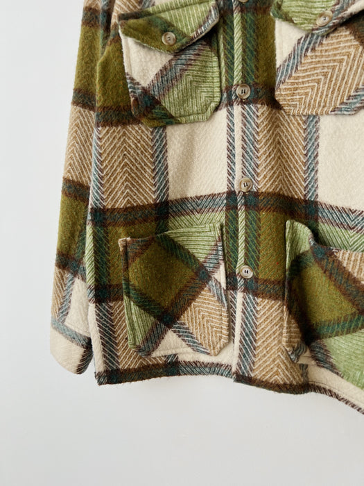 Green Plaid Flannel Jacket | M
