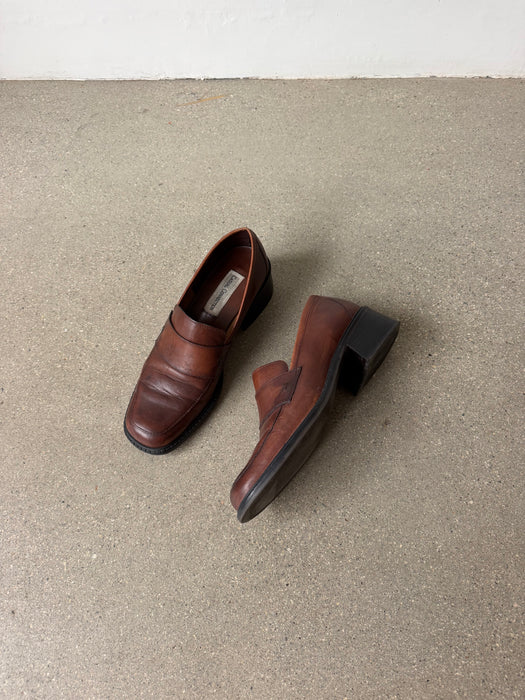 Chestnut Leather Loafers | 8