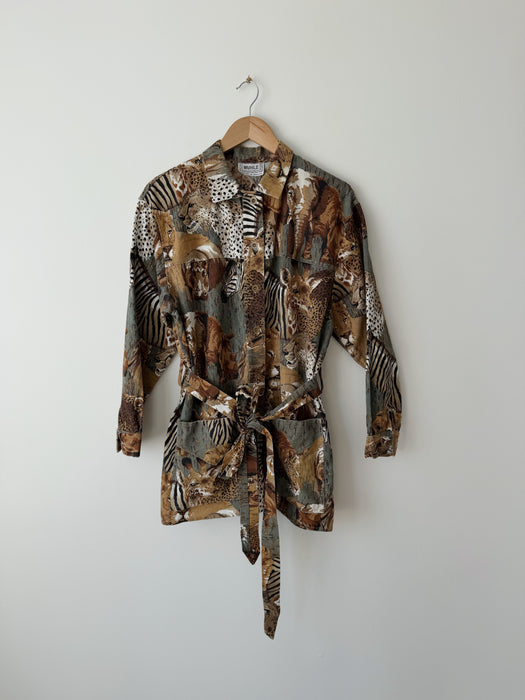 Safari Print Canvas Jacket | L
